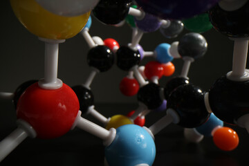 Realistic model of molecular compounds on dark background