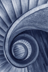 Poster - Interior of modern spiral staircase. Contemporary architecture abstract background