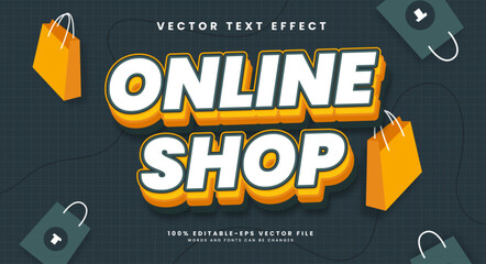 Online shop editable text style effect. Vector text effect.