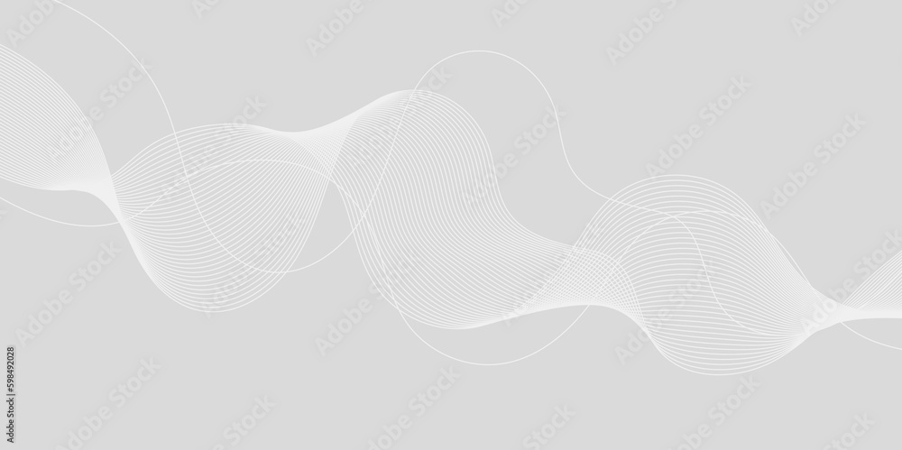 Gray and white abstract background with flowing particles. Digital ...
