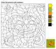 Halloween pumpkin jack lantern vector coloring for children in black lines. Each number represent a color.