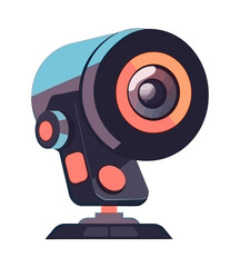 Sticker - Watching surveillance camera icon on modern backdrop Generative AI