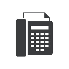 Wall Mural - phone, old office fax machine isolated vector icon