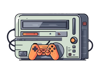 Sticker - Playing video games with an old joystick Generative AI