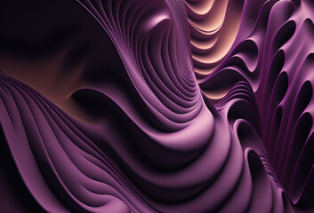 Wall Mural - Wave design. Graphic art. Colorful background. Creative pattern of violet beige twisted lines layers composition.