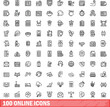 © ylivdesign - 100 online icons set. Outline illustration of 100 online icons vector set isolated on white background