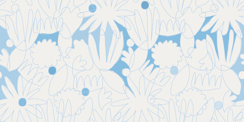  Hand drawn minimal abstract floral pattern. Collage cute print. Fashionable template for design.