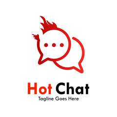 Wall Mural - Hot chat design logo template illustration