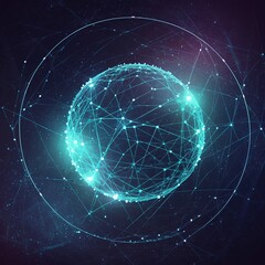 earth with space, connection lines around earth globe, futuristic technology theme background with c