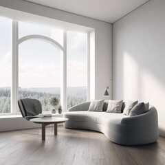 Sticker - modern living room interior. generative ai