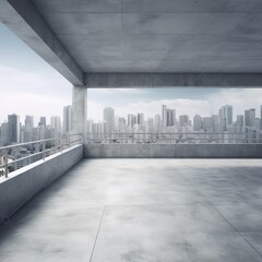 Poster - modern building, interior of modern building and empty. generative ai