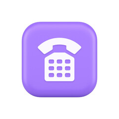 Wall Mural - phone customer support call contact connect button retro telephone handset 3d realistic icon