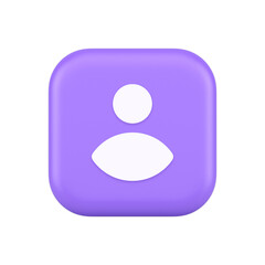 Wall Mural - member user personal data button human avatar character social character profile 3d icon