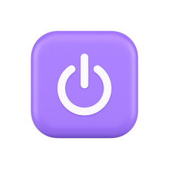 Wall Mural - shutdown turn on off button energy switch power start stop web app design 3d realistic icon