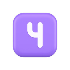 Wall Mural - four number purple squared button keyboard interface financial calculation service 3d icon
