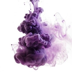 Sticker - Violet pastel ink smoke cloud in water. generative AI