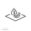 eco friendly product icon, environmentally or natural materials, organic fabric, thin line symbol - editable stroke vector illustration