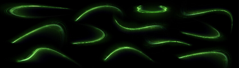 Wall Mural - light trail wave, fire path trace line, car lights, optic fiber and incandescence curve twirl png. r
