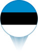 Map pointer with flag of Estonia.