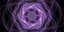 Symmetric Purple Geometric Mesh Complex Whirlpool Curves Pattern Purple Weave Thread Violet Network With Black Background