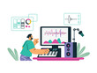 © Kudryavtsev - Sound designer creating effects and tracks, flat vector illustration isolated.