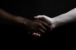 © Deivison - Black hand holding white hand, diversity concept, white background, digital illustration. Generative AI
