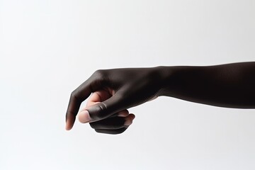 Hand of a black person, diversity concept, white background, digital illustration. Generative AI