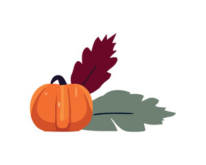 Sticker - Autumn vegetable pumpkin leaf season food Generative AI