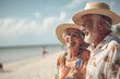 © Ezio Gutzemberg - Romantic Getaway for Elderly Couple on Idyllic Beach - Generative AI