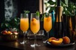 Enjoy a brunch with a fruity twist: sip on delicious peach mimosas or bellini cocktails. Generative AI