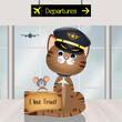 funny illustration of pilot kitten