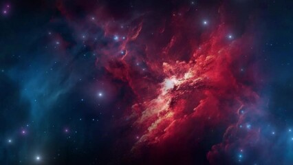Wall Mural - Beautiful red nebula in space - star - galaxy  - Concept Art 
