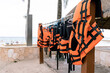 © Amparo Garcia - Life jacket orange ready to be used by tourist going on a boat trip
