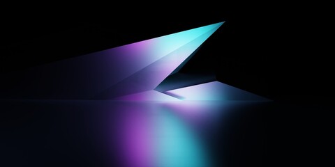 Wall Mural - 3d rendering of purple and blue abstract geometric background. scene for advertising, technology, sh