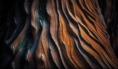 Wall Mural -  a close up of a tree trunk with a lot of woodgrains.  generative ai