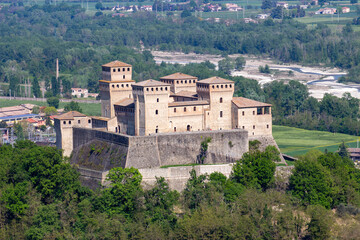 Wall Mural - castles of parma montechiarugolo and torrechiara ancient medieval fortresses