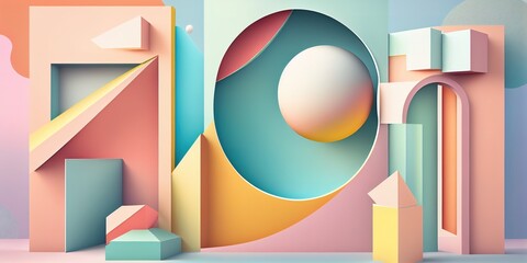 Abstract geometric background in pastel colors