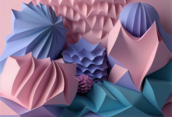 Beautiful abstract made of cubes background 3d colors. Generative AI technology.
