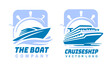 Speed and cruise boat emblem. Generative AI
