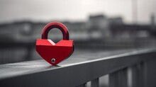 AI Generative. "Lock In Your Love Forever With Our Red Heart-Shaped Lock - A Symbol Of Undying Commitment"