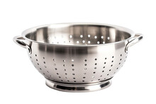 Stainless Steel Colander Isolated On A Transparent Background, Generative Ai