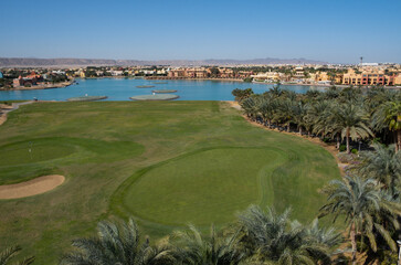 Wall Mural - Beautiful landscape shots of El Gouna from the top of El Gouna Tower, Red Sea, Egypt, Africa