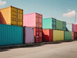 Colorful pastel cargo containers