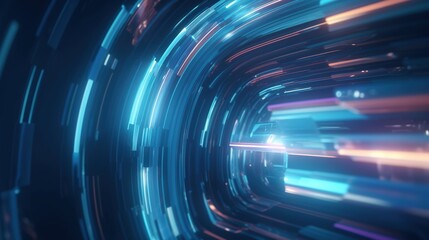 Wall Mural - blue geometric shape abstract technology background. generative ai