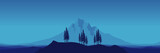 Fototapeta Las - sunset landscape mountain scenery forest silhouette  vector illustration for background, wallpaper, background template, backdrop design, and design template	