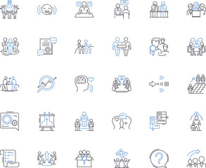 Corporation line icons collection. Organization, Business, Company, Enterprise, Conglomerate, Industry, Corporation vector and linear illustration. Establishment,Institution,Agency Generative AI