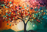 Fototapeta  - autumn tree with leaves