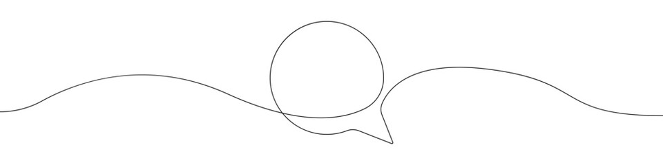 Wall Mural - one continuous drawing cloud notification vector. one continuous line drawing message cloud. vector 