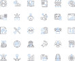 © michael broon - Commercial returns line icons collection. Profitability, Revenue, Investment, Returns, Liquidity, Capital, Efficiency vector and linear illustration. Income,Balance,Analysis outline Generative AI