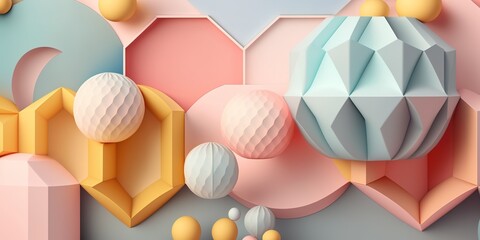 Abstract geometric background in pastel colors